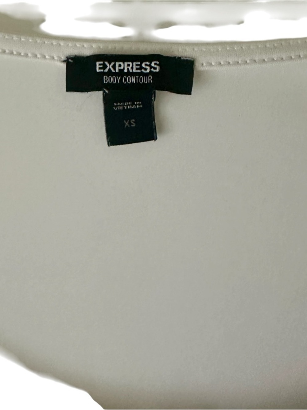 Body Contour  White Light Stretch Cotton Scoop Neck Long Sleeve Bodysuit - Picture 6 of 6